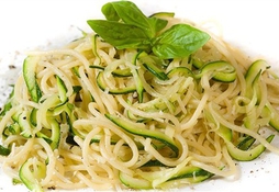 Спагетти с печеными овощами